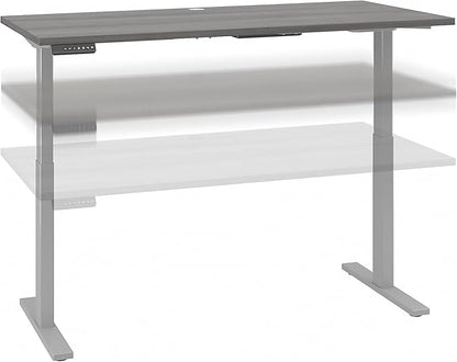 Bush Business Furniture Move 60 Series Electric Ergonomic Sit-Stand Computer Table for Home and Professional Office, 60W x 30D, Platinum Gray