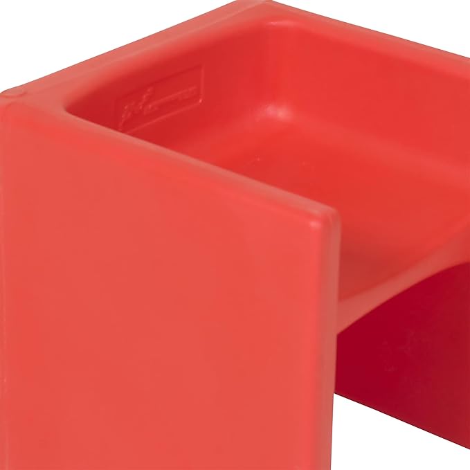 Children's Factory 3-in-1 Cube Chair for Kids, Flexible Seating Classroom Furniture, 1-Pack, Red