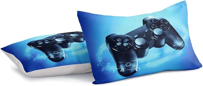 Gaming Comforter for Boys Teen Game Contoller Bedding Set for Kids Down Alternative Comforter for All Season Gamer Home Decor for Boys Comforter Set Full,1 Comforter with 2 Pillowcases