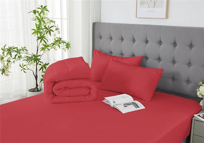 3 Piece Solid Color All Season Bedding Comforter Set Microfiber Soft Lightweight Bedding Set for Kids Teens Adults Room Decor with 1 Comforter and 2 Pillowcases King