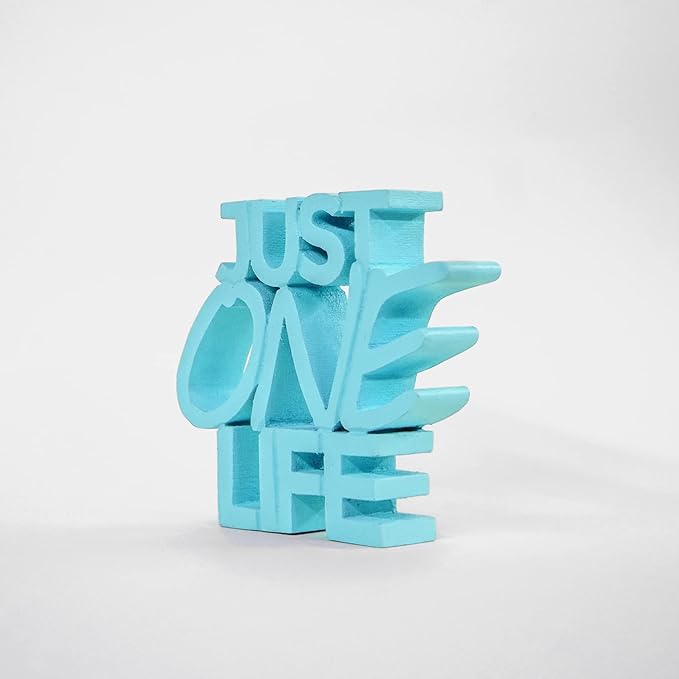 NUKKAD TALES Just One Life – Blue, Aesthetic table decor for home or office, desk or Shelf. Quirky room decoration showpiece, ideal for birthday gift, corporate gift, and inspiring wall decor