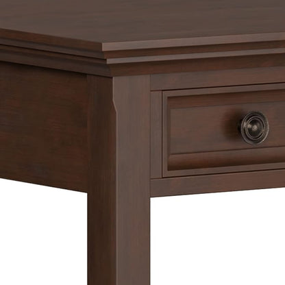 SIMPLIHOME Amherst SOLID WOOD Transitional 54 Inch Wide Desk in Russet Brown, For the Office Desk, Writing Table, Workstation and Study Table