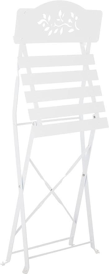 Alpine Corporation Indoor/Outdoor 3-Piece Bistro Set Folding Table and Chairs Patio Seating, White