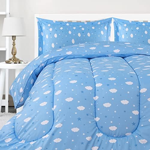 Utopia Bedding All Season Cloud Comforter Set with 2 Pillow Cases, 3 Piece Soft Brushed Microfiber Kids Bedding Set for Boys/Girls, Machine Washable (Twin)