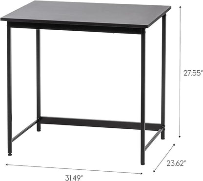 IRIS USA 32 Inch Modern Laptop and Computer Desk Office Table for Home Office, Water and Scratch Resistant Surface Gaming Desk, Easy to Assemble Black Desk