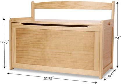 Melissa & Doug- Light Wood Furniture for Playroom, Blonde - Kids Wooden Toy Box Storage Organizer, Children's Furniture Toy Chest