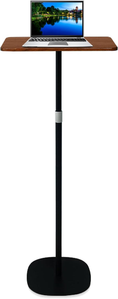 Portable Laptop Floor Stand, Bedside/Sofa Table with Height Adjustable 18''~47'', Stylish Movable Workstation Floor Standing Desk for Office, Meeting Room, living room Easy Assembly, Black