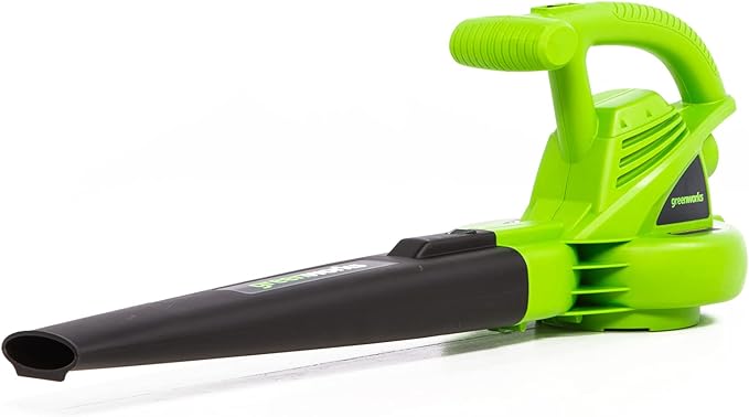 Greenworks 7 Amp 160 MPH/150 CFM Single Speed Electric Blower, 24012, green