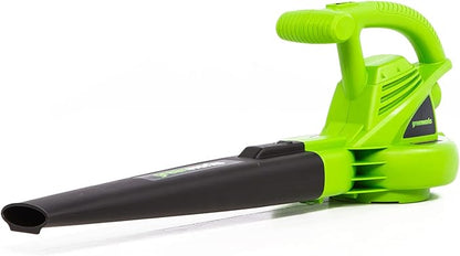 Greenworks 7 Amp 160 MPH/150 CFM Single Speed Electric Blower, 24012, green