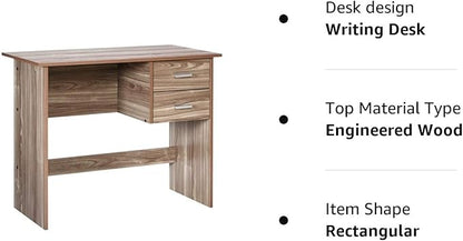 OneSpace Adina 2 Drawers Writing Desk, Walnut