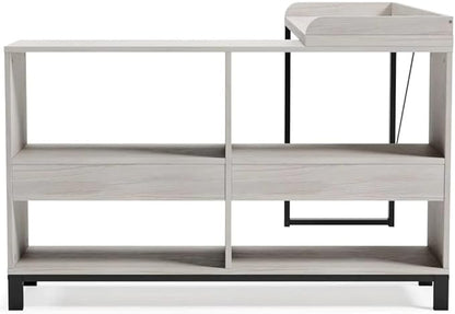 Signature Design by Ashley Bayflynn Modern L-Desk, White & Black