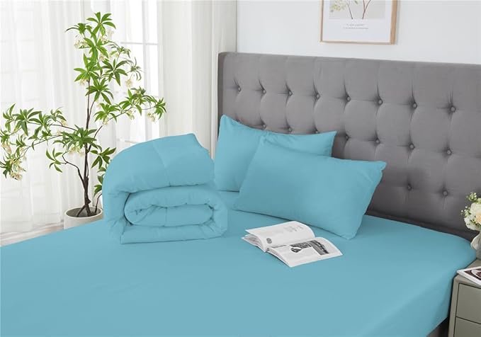 3 Piece Solid Color All Season Bedding Comforter Set Microfiber Soft Lightweight Bedding Set for Kids Teens Adults Room Decor with 1 Comforter and 2 Pillowcases Twin