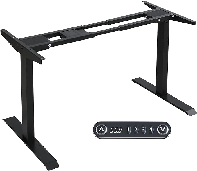 Radlove Dual Motor Height Adjustable Standing Desk Frame, Adjustable Desk Legs for 48'' to 70'' Desk Tops, Home Office Sit Stand Desk Base, Heavy Duty 265 lb Load Capacity for Home Office (Black)