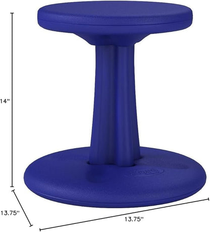 Kore Kids Wobble Chair - Flexible Seating Stool for Classroom & Elementary School, ADD/ADHD - Made in The USA - Age 6-7, Grade 1-2, Blue (14in)