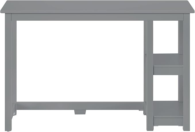 Max & Lily Solid Wood Desk With Shelves, 47 Inches, Grey