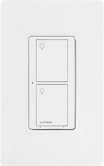 Lutron Caseta Original Smart Switch with Wallplate (Lutron Smart Hub Required), for LED Lights and Fans, 5 Amp, Single-Pole/3Way, Neutral Required, PDW-5ANS-WH-A, White