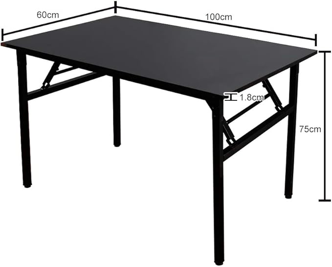 SDHYL 39 inchesNo Assembly Foldable Computer Desk for Home Office Workstation, Study and Writing, Black