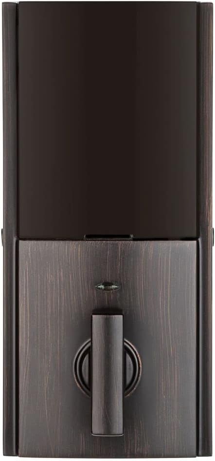 Kwikset 914 Contemporary Keypad SmartCode Electronic Deadbolt Smart Lock featuring SmartKey Security and ZigBee 3.0 Technology in Venetian Bronze