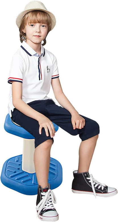 Active Chairs Kids Preschool Wobble Stool - Alternative Flexible Seating Balance Wiggle Stool for Classroom,Preschool,Kindergarten&Elementary School,Active Sensory Chairs,Ages3-8,Blue(14in)