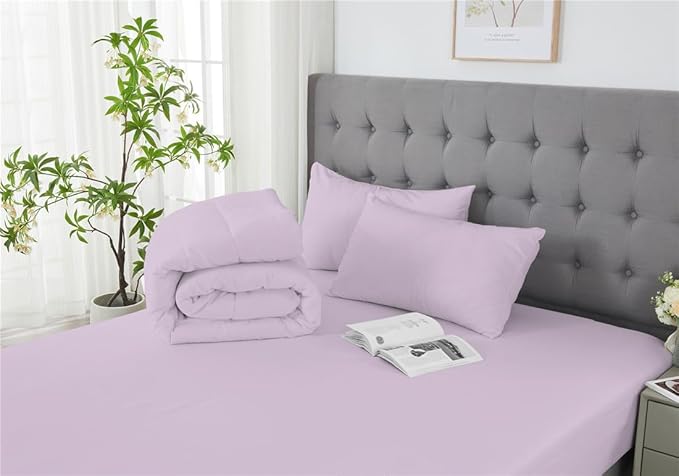 3 Piece Solid Color All Season Bedding Comforter Set Microfiber Soft Lightweight Bedding Set for Kids Teens Adults Room Decor with 1 Comforter and 2 Pillowcases Full