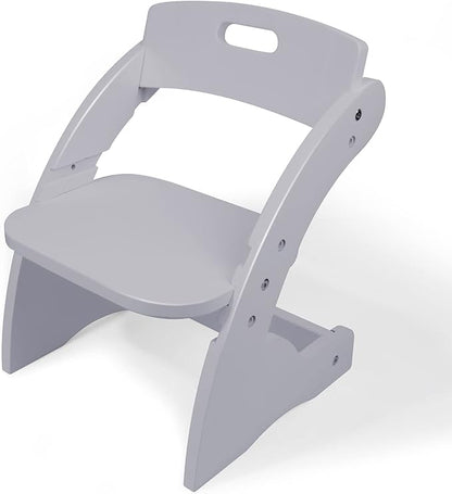 HOUCHCIS Toddler Chair, Wooden Toddler Chair for Kids, Adjustable Kids Chairs for Toddlers, Toddler Chairs and Small Chair, Kids Chair (Grey)
