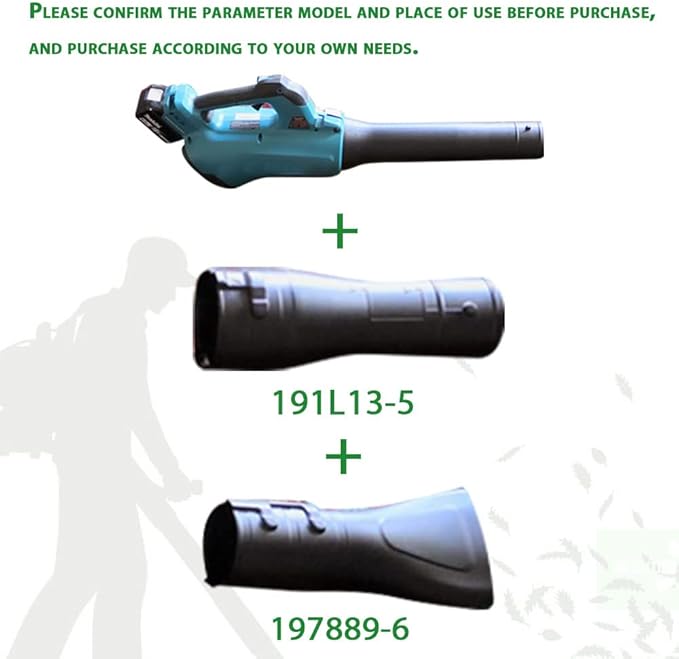 191L13-5 191B21-6 Blower Nozzle and 197889-6 Flat End Nozzle Compatible with Makita X2 36V hand held Blower, use for XBU02Z - one-click installation (GROUP)