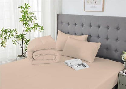 3 Piece Solid Color All Season Bedding Comforter Set Microfiber Soft Lightweight Bedding Set for Kids Teens Adults Room Decor with 1 Comforter and 2 Pillowcases Full