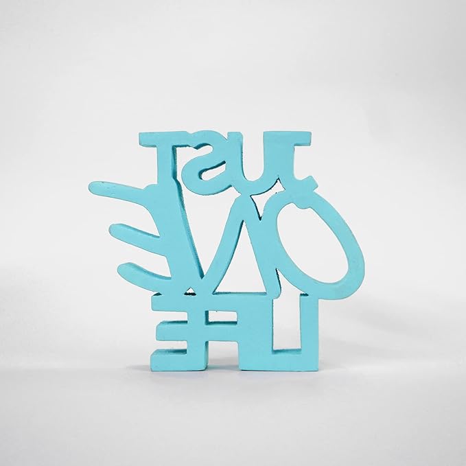NUKKAD TALES Just One Life – Blue, Aesthetic table decor for home or office, desk or Shelf. Quirky room decoration showpiece, ideal for birthday gift, corporate gift, and inspiring wall decor