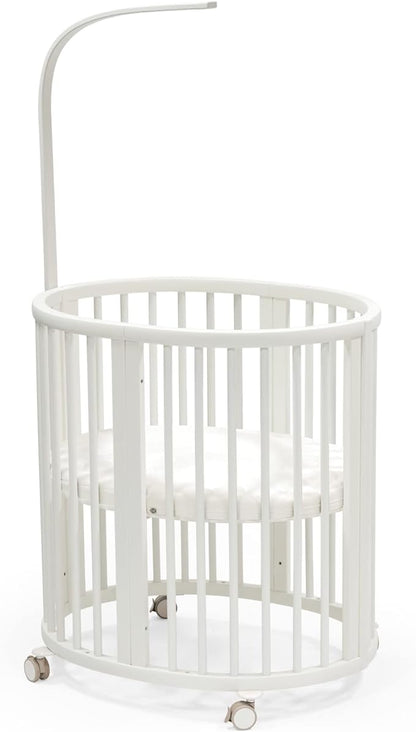 Stokke Sleepi Mini Bundle, White - includes Crib/Bed, Mattress & Drape Rod - Suitable for Ages 0-5 Years Old - Adjustable & Stylish