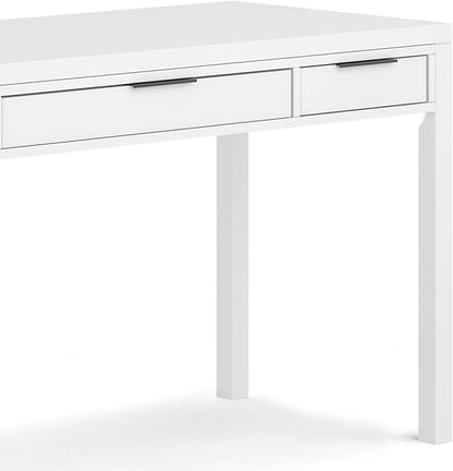 SIMPLIHOME Hollander Solid Wood Contemporary 60 Inch Wide Desk in White, for The Office Desk, Writing Table, Workstation and Study Table Distressed Dark Brown