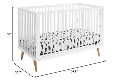 Contours Roscoe White Baby Crib, Standard Baby Crib, White Baby Crib, Converts from Baby Crib to Daybed, Fits Standard Full-Size Crib Mattress, Easy to Assemble - White