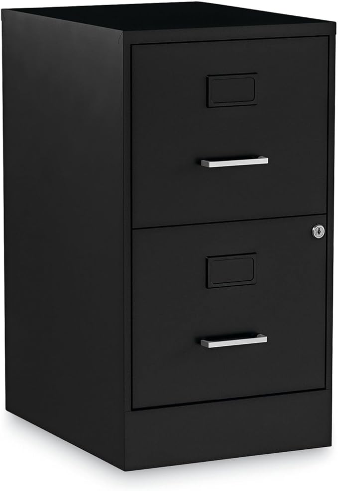 Alera 2806262 14 in. x 18 in. x 24.1 in. Soho 2-Drawer Vertical Letter File Cabinet - Black