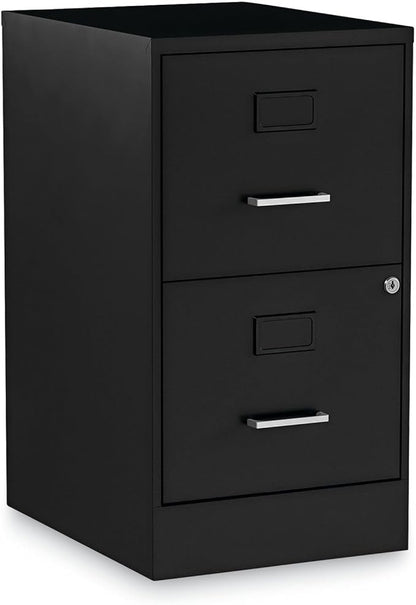 Alera 2806262 14 in. x 18 in. x 24.1 in. Soho 2-Drawer Vertical Letter File Cabinet - Black