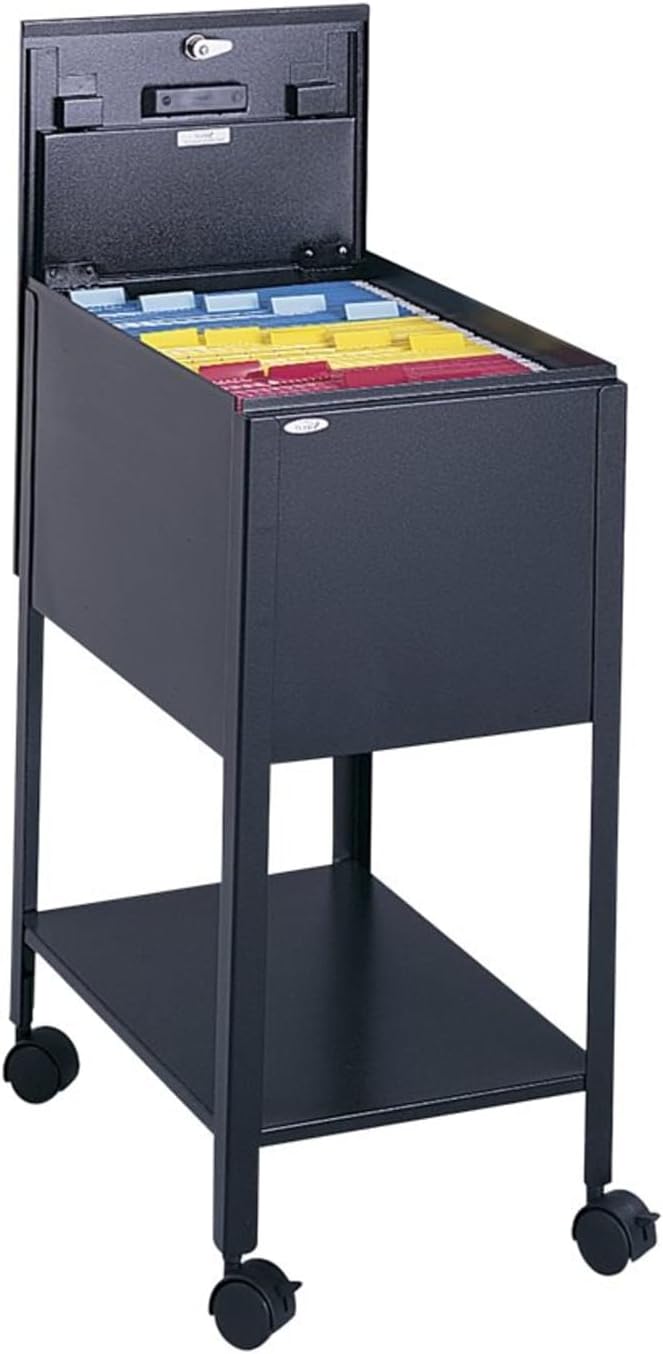 Safco Products 5361BL Standard Mobile Tub File with Lock, Letter Size, Black