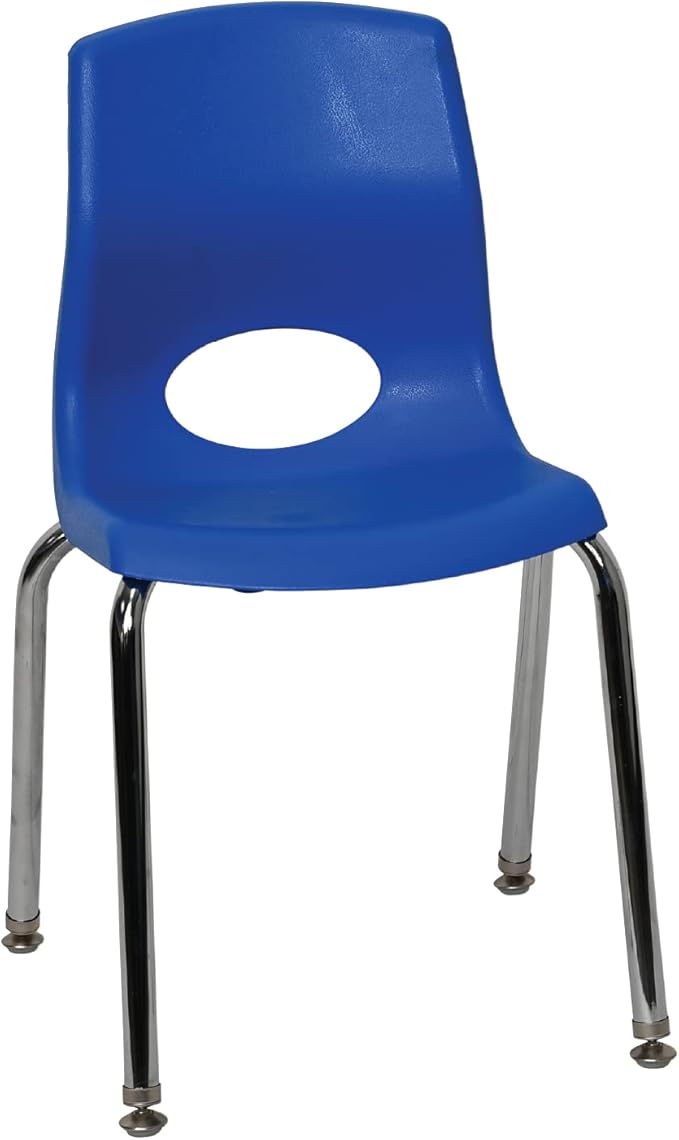 Angeles H, Blue with Chrome Legs, 4 Pack MyPosture Children's Chair, 14-inch