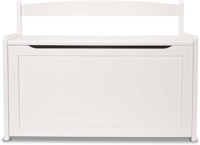 Melissa & Doug Wooden Toy Chest - White Furniture for Playroom - Kids Toy Box, Wooden Storage Organizer, Children's Furniture
