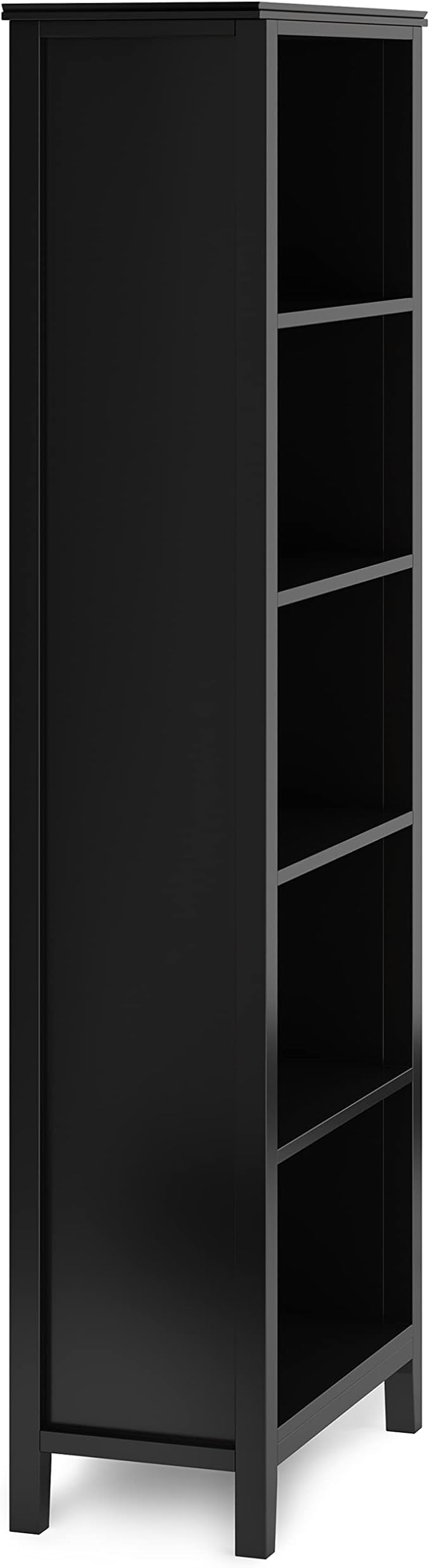 SIMPLIHOME Artisan SOLID WOOD 26 Inch Contemporary 5 Shelf Bookcase in Black, For the Living Room, Study Room and Office