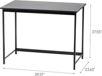 IRIS USA 39 Inch Modern Laptop and Computer Desk Office Table for Home Office, Water and Scratch Resistant Surface Gaming Desk, Easy to Assemble Black Desk