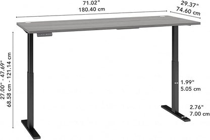 Bush Business Furniture Move 60 Electric Ergonomic Sit-Stand Computer Table for Home and Professional Office, 72W x 30D, Platinum Gray