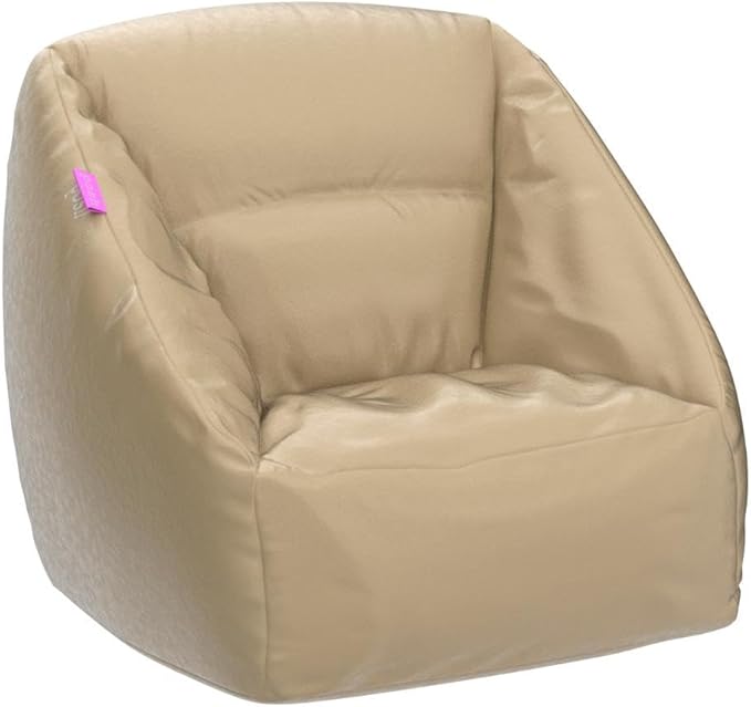 Posh Creations Structured Comfy Bean Bag Chair for Gaming, Reading, and Watching TV, Coronado Chair, Microsuede - Camel
