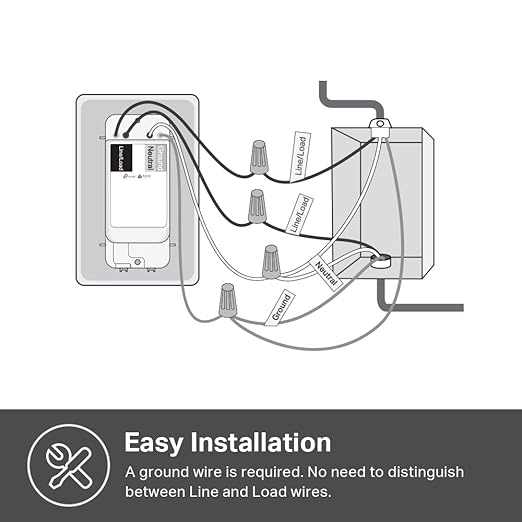 Kasa Matter Smart Light Switch: Voice Control w/Siri, Alexa & Google Assistant, UL Certified, Timer & Schedule, Easy Guided Install, Neutral Wire Required, Single Pole, 2.4GHz Wi-Fi, 3-Pack