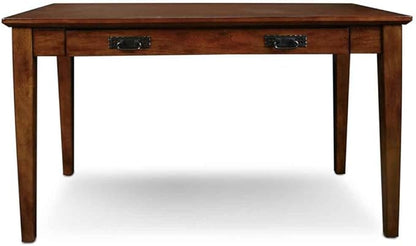 Leick Home 82400 Mission Writing Computer Desk with Drop Front Keyboard Drawer, for Home Office, Solid Wood, Mission Oak