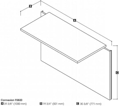 Bestar Connexion Desk Bridge, 40W, Slate & Sandstone