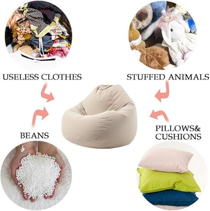 3 Ft Bean Bag Chair Cover (No Filler) Stuffed Animal Storage Bean Bag Cover for Pets Dogs/Cats Bed Corduroy Stuffed for Organizing Plush Toys