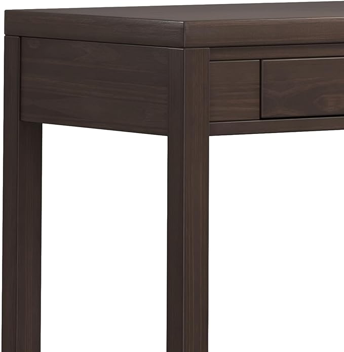 SIMPLIHOME Hollander SOLID WOOD Contemporary 38 inch Wide Small Desk in Warm Walnut Brown for The Office Desk, Writing Table, Workstation and Study Table
