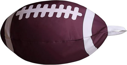 Stuffed Animal Storage Bean Bag Chair for Kids and Adults,Lightweight Rugby Zipper Bean Storage Bag Cover for Organizing Blankets Clothes(26'',Rugby)