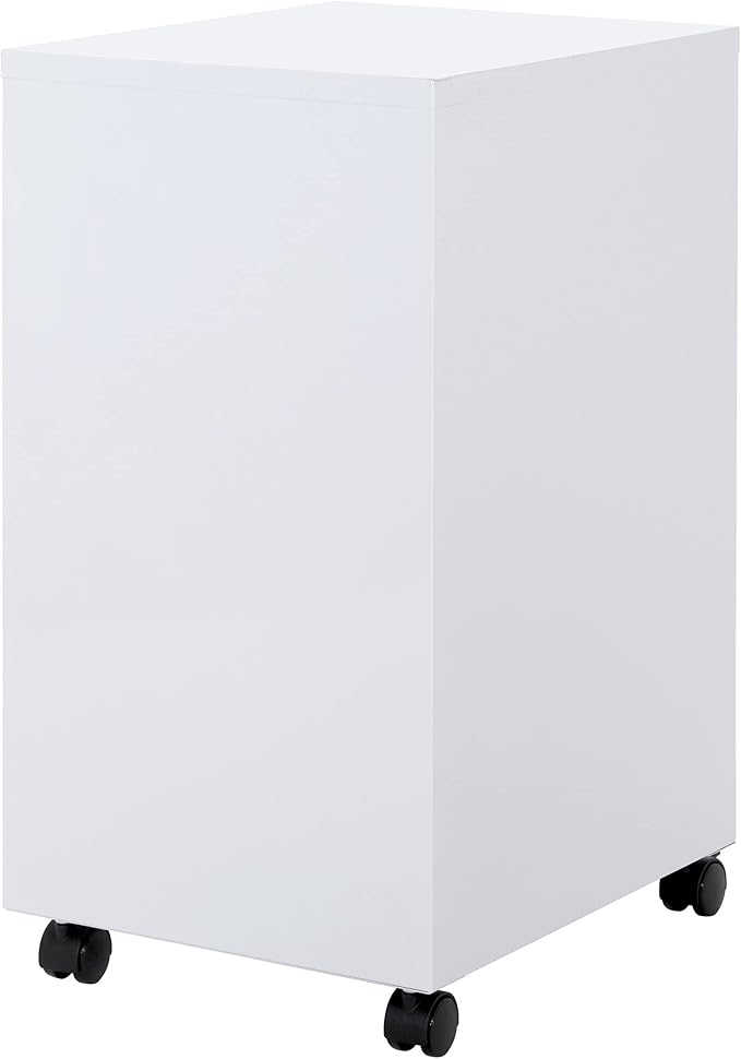 OSP Home Furnishings 2 Drawer Mobile Locking Metal File Cabinet, White