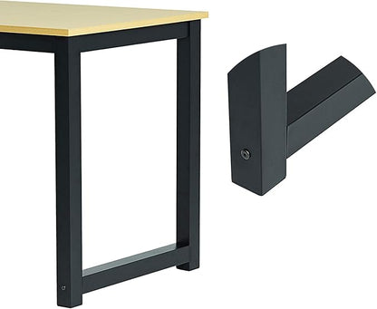 Computer Writing Desk 47 inch,Modern Simple Style PC Table, Black Metal Frame, Sturdy Home Office Table,Oak