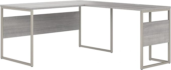 Bush Business Furniture Hybrid 60-inch L-Shaped Table Desk, Platinum Gray (HYB027PG)