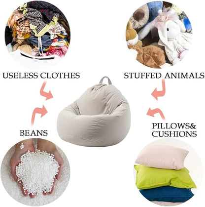 Stuffed Animal Storage Bean Bag Chair Cover (No Filler) Washable Ultra Soft Corduroy Bean Bag Cover for Organizing Plush Toys, Bean Bag for Adults